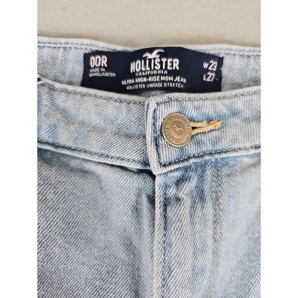 Hollister Size 00R‎ 23x26 Cargo Ultra High Rise Mom Stretch Jeans Y2K - Picture 2 of 9